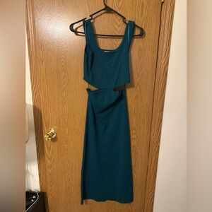 Elegant Teal Backless Dress